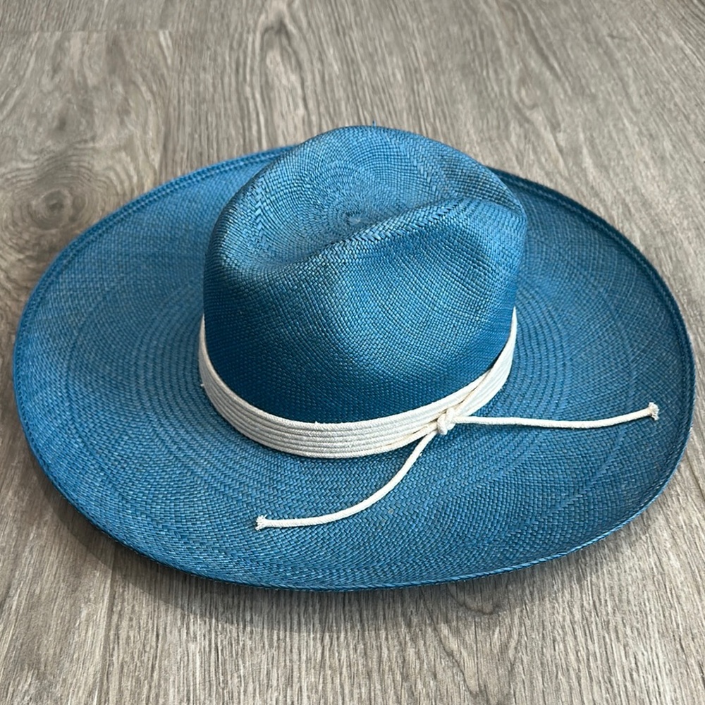 Blue Wide Brim Hat From Four Seasons Boutique